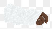 PNG black hand & sweater sticker, transparent background