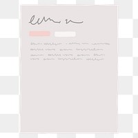 PNG pink writing paper sticker, transparent background