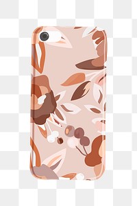 Floral phone case png sticker, transparent background