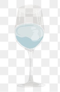 PNG wine glass & water sticker, transparent background