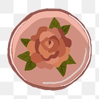 PNG pink compact mirror sticker, transparent background