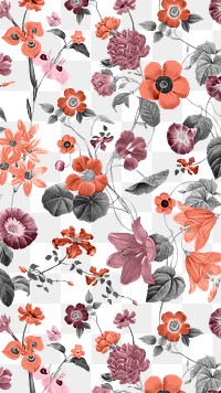 PNG vintage flower pattern sticker, painting by Pierre Joseph Redouté on transparent background. Remixed by rawpixel.