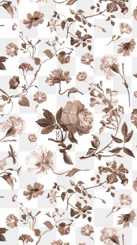 Flower pattern png vintage sticker, painting by Pierre Joseph Redouté on transparent background. Remixed by rawpixel.