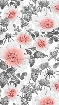 PNG vintage flower pattern sticker, painting by Pierre Joseph Redouté on transparent background. Remixed by rawpixel.