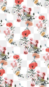 Flower pattern png vintage sticker, painting by Pierre Joseph Redouté on transparent background. Remixed by rawpixel.