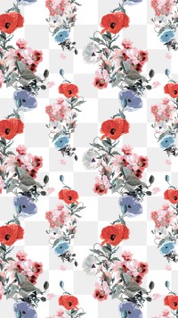 Flower pattern png vintage sticker, painting by Pierre Joseph Redouté on transparent background. Remixed by rawpixel.