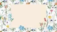 PNG vintage floral frame sticker, painting by Pierre Joseph Redouté on transparent background. Remixed by rawpixel.