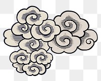 Oriental cloud png sticker, transparent background