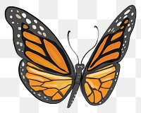 Monarch butterfly png sticker, transparent background