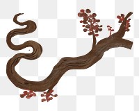 Sakura tree branch png sticker, transparent background