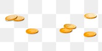 Coins png illustration sticker, transparent background