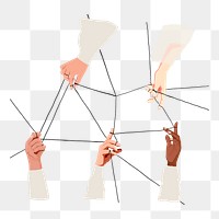 Connecting line png illustration sticker, transparent background