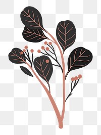 Aesthetic leaf png illustration sticker, transparent background