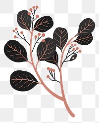 Aesthetic leaf png illustration sticker, transparent background