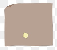 Brown paper png illustration sticker, transparent background