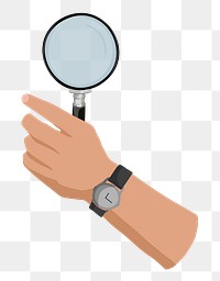 Magnifying glass png illustration sticker, transparent background