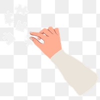 Playing jigsaw png illustration sticker, transparent background