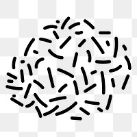 Black sprinkles png sticker, transparent background