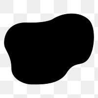 Black blob badge png sticker, transparent background