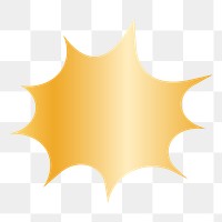 Gold starburst png badge  sticker, transparent background