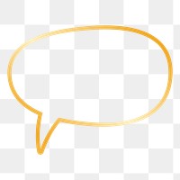 Gold speech bubble png sticker, transparent background