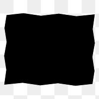 Black square png sticker, transparent background