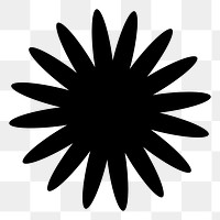 Black starburst  png sticker, transparent background