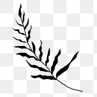 Black leaf png sticker, transparent background