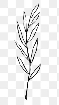 Black leaf png sticker, transparent background