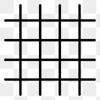 Black grid png sticker, transparent background