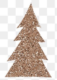 Christmas tree png glitter sticker, transparent background