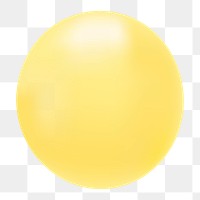 Yellow balloon png sticker, transparent background