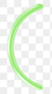 Green long balloon png sticker, transparent background
