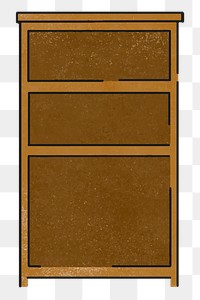 Wooden bookcase png sticker, transparent background