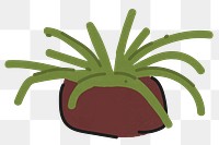 Png table plant doodle sticker, transparent background