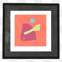 Png art frame sticker, transparent background