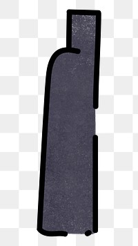 Black vase png doodle sticker, transparent background