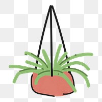 Png hanging potted plant sticker, transparent background