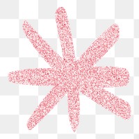 Pink glittery asterisk png sticker, transparent background