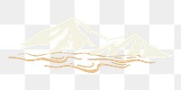 Island mountain png sticker, transparent background