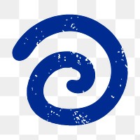 Blue spiral png shape, transparent background