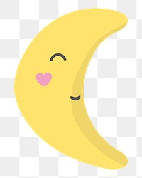 Smiling crescent moon png sticker, transparent background