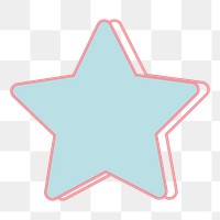 Blue star shape png sticker, transparent background