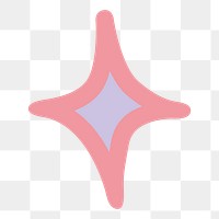 Pink sparkle shape png sticker, transparent background