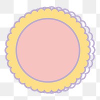 Cute flower badge png sticker, transparent background