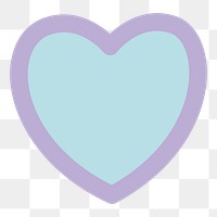 Blue heart png sticker, transparent background