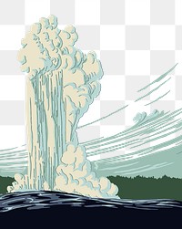 PNG  Yellowstone National Park clipart, transparent background. Free public domain CC0 image.