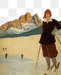 PNG Ski travel  clipart, transparent background. Free public domain CC0 image.