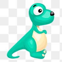 PNG Cute dinosaur clipart, transparent background. Free public domain CC0 image.