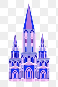 PNG Purple castle clipart, transparent background. Free public domain CC0 image.